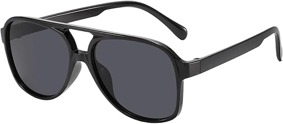 Retro Pilot Sunglasses Women Men Polarised 70s Vintage Square Shades Double Bridge UV400