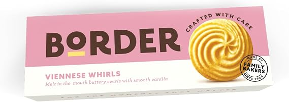 Border Biscuit Viennese Whirl 150g - Made Irresistible Melt Buttery Swirls with Smooth Vanilla - Deliciously Crunchy Biscuits - Perfect Food Gift for Biscuit Lovers (Pack of 1)