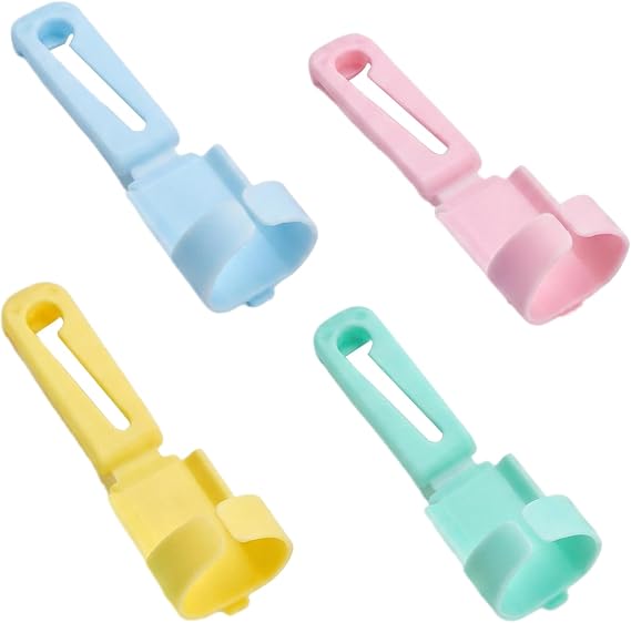 4PCS Yarn Guide Finger Holder Knitting Thimble Tool, Adjustable Plastic Crochet Tension Ring Separated Yarns Accessories for Crocheting Knitting Crafts (Multicolor)