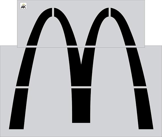 McDonald's Arch Parking Lot and Pavement Stencil Kit - 64 inch Paint Stencil for Road Marking (1/8" (.125") PRO-Grade LDPE)