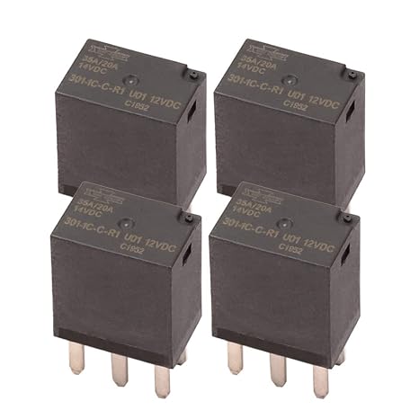 4pcs 301-1C-C-R1-U01 12VDC 301-1C 301-1C-C 301-1C-C-R1 Automotive Relay 35A 12V Multi-Purpose Micro Relays, 5 Pins, SPDT