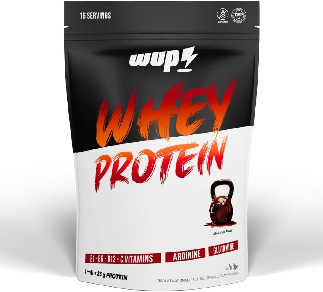 WUP Whey Protein, B1-B6-B12-C, Arginine, Glutamine, Natural Cocoa, Chocolate, 576 gr 16 Servings