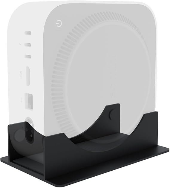 Mac mini M4 Stand,Accessories for Mac Mni M4 Pro 2024, Desktop Vertical Mount, with Soft Padding, Improved Heat Dissipation, Easy Port Access,Spacen Saving Minimalist Design,Black