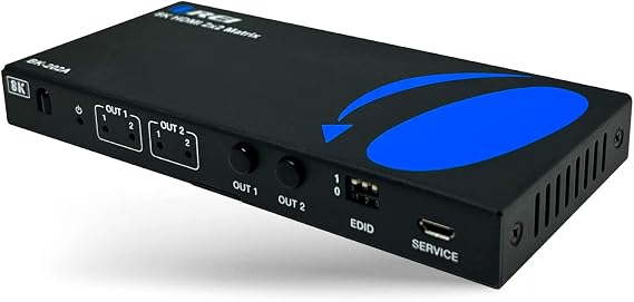 OREI 2x2 HDMI Matrix Switch 8K HDMI 2.1, EDID, IR, VRR, FVA, ALLM, HDR10+