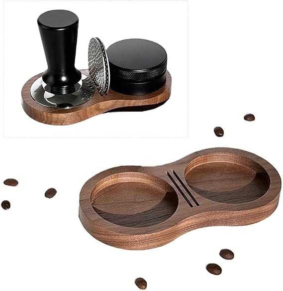 Espresso Tamping Station Espresso Organizer Walnut Coffee Tamper Holder Coffee Maker Tool Espresso Tamper Station Coffee Filter Tamper Holder