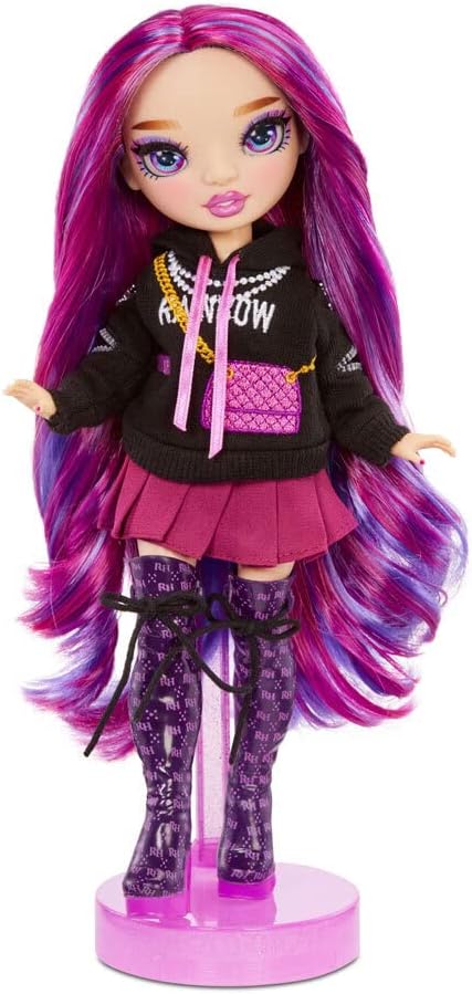 Rainbow High Series 3 EMI Vanda Fashion Doll Orchid (Deep Purple) with 2 Designer Outfits to Mix & Match with Accessories, Gift for Kids and Collectors, Toys for Kids Ages 6 7 8+ to 12 Years Old