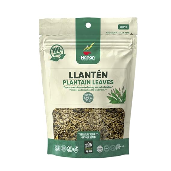 Hanan Peruvian Secrets Plantain (Llanten) Loose Herbal Tea |100% Natural Herb from the Andes Mountains | 1.06 oz / 30g |