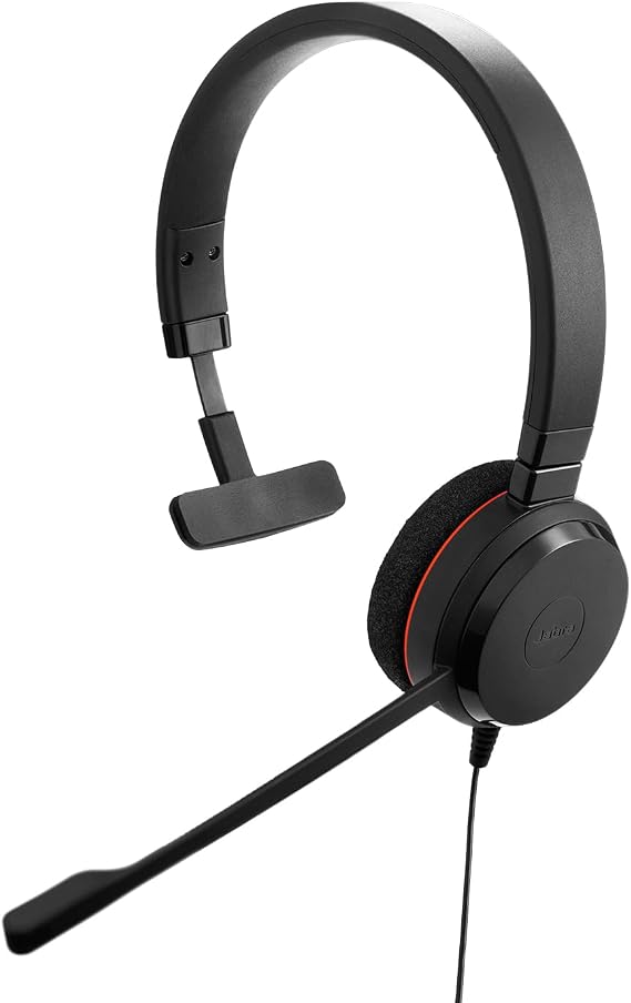 Jabra Evolve 20 (2025 Edition) Single-Ear Headset for Office and Home - Call Control - All Platforms - USB-C/A Connectivity - Black