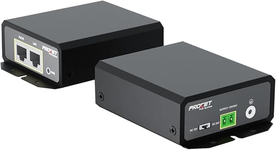 Procet Gigabit PoE Splitter 12V/24V DC 25W, IEEE802.3af/at Compliant Power Adapter, IP40, Work Temp -40F to 149F, 6KV Surge Protection, for Non-PoE Terminals, PT-PD208GT