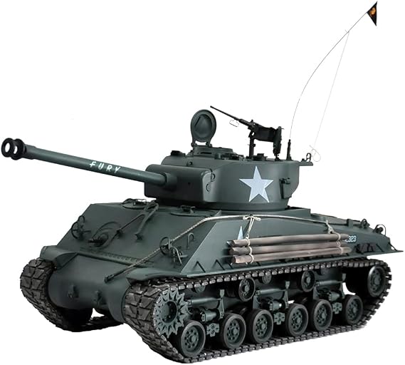HOOBEN 1/10 M4A3E8 Fury Sherman RC Tank Model RTR Assembled Standard Green Version 6620F