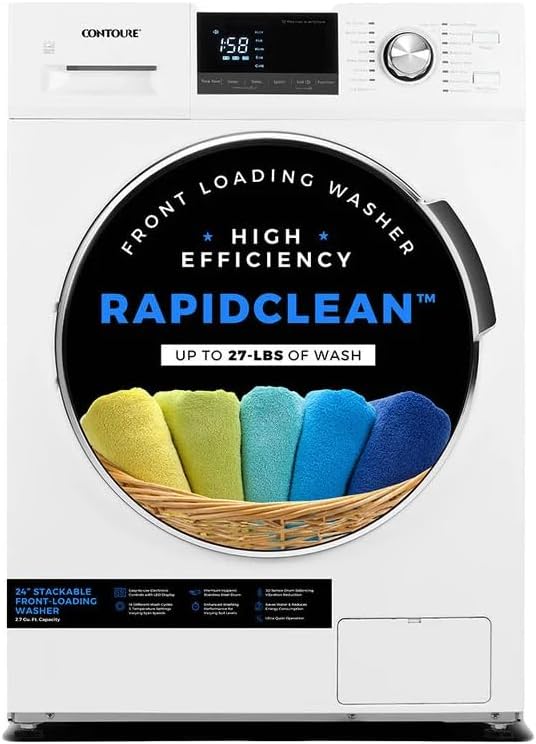 CONTOURE RapidClean 2.7 cu ft Stackable Front-Load Washer, 16 Cycles