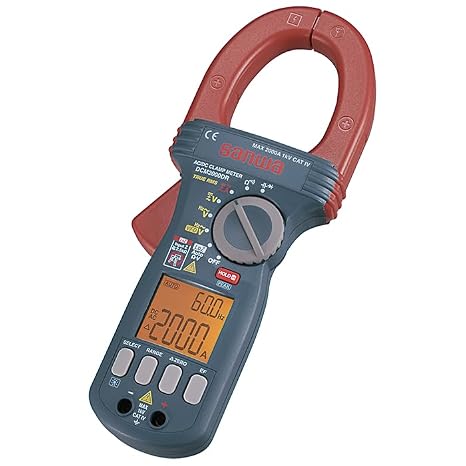 SANWA DCM2000DR Clamp Meter DC/AC Current Measurable Max. 2000A & DMM Functions DC/AC Current measurable max. 2000A, CAT.IV 1000V(DCM2000DR)