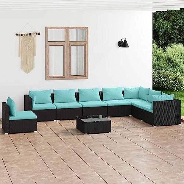Garden Lounge Set Black Outdoor Furniture Sets