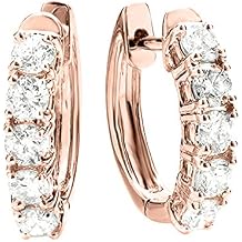 Houston Diamond District 1-5 Carat Round White Diamond Ladies Huggies Hoop Diamond Earrings Luxury Collection