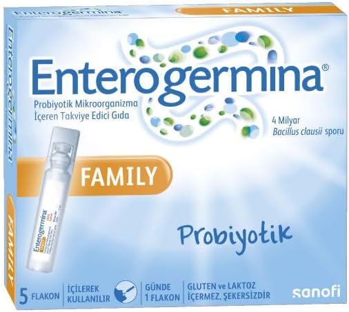 Enterogermina Family 4M Probiyotik Mikroorganizma İçeren Takviye edici Gıda, 5 Ml, 5 Flakon