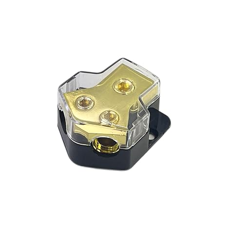 2-Pack 2-Way Power Distribution Block, 0/2/4 Gauge In 4/8/10 Out