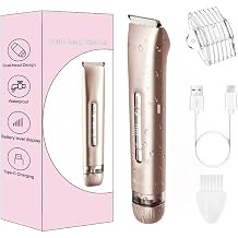 Mothers Day Gifts for Mom, Wife, Her, Grandma 2-in-1 Electric Razor & Bikini Trimmer for Women: Painless Waterproof Cordless for Body, Face, Bikini Line, Ceramic Blades, USB-C Charging (Gold)