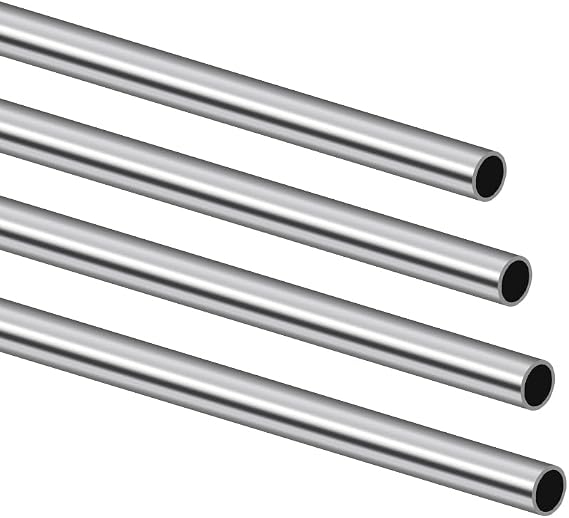 Eoiips 1" OD 304 Stainless Steel Tube, Thickened 304 Stainless Steel Seamless Tubing Round Metal Pipe, 5.9" Length Industrial Metal Straight Tube, 4 Pcs