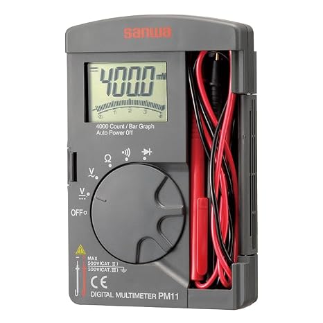 Japan Sanwa PM11 Digital Multimeters Pocket Type,Tough but Compact DMM 4000 Count(PM11)