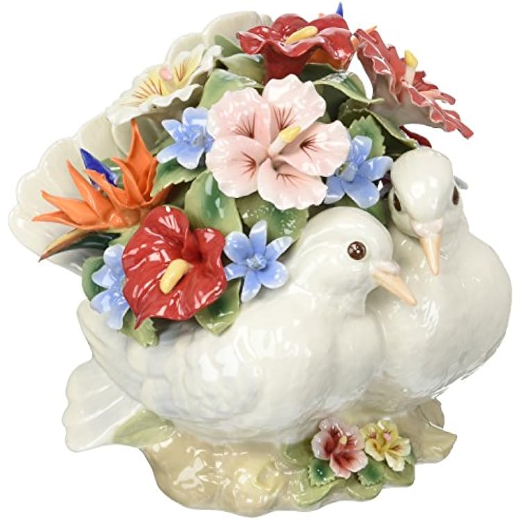 CG 80065 6.625 Doves of Peace with Flowers Figurine