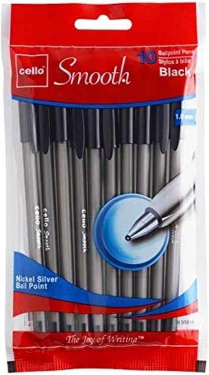 CELLO SMOOTH STICK PEN, BLACK 10 UNITS ( get from the title USD1.25 per pack)