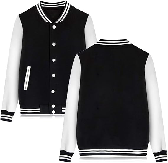 Men's Women's Varsity Baseball Jacket Letterman Bomber Jackets Unisex Casual Streetwear Coats Sport Tops