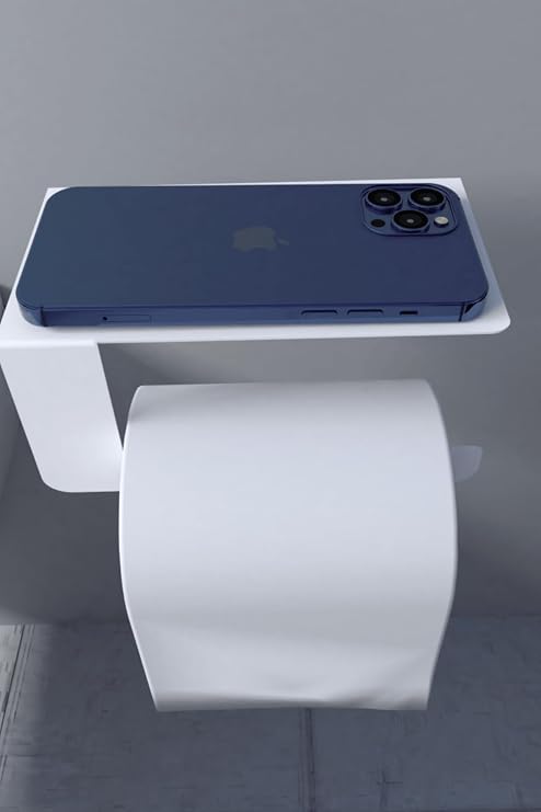 Risingmaber Metal Beyaz Telefon Raflı Tuvalet Kağıtlık, Wc Kağıtlık MT44B