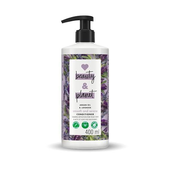 Love Beauty & Planet Argan Oil and Lavender Natural Conditioner for Dry & Frizzy hair, No Sulfates, No Paraben, 400ml