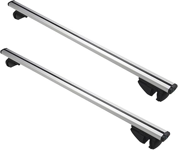 2Pcs Car Roof Bars Lockable Aluminum Alloy Roof Rack Cross Bars 48" Streamline Design for Vehicles with Raised Roof Rails Heavy Duty 100kg Capacity for Luggage Bikes Cargo Holidays