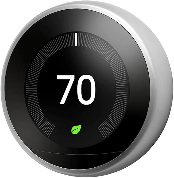 Nest (T3007ES) Learning Thermostat 3rd Gen, Stainless Steel with Deco Gear 2 Pack WiFi Smart Plug