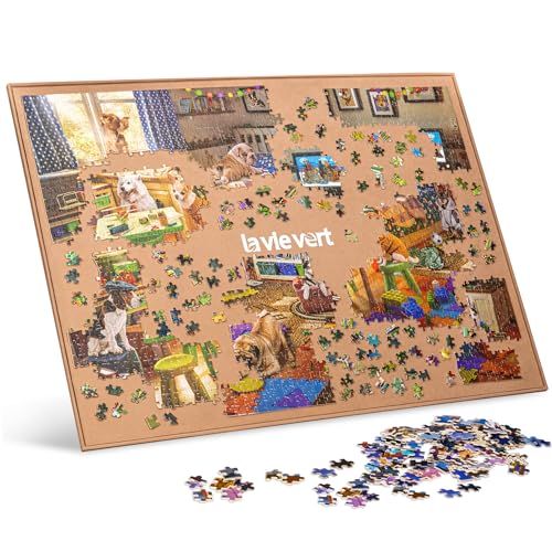 Lavievert Jigsaw Puzzle Board Portable Puzzle Saver for Puzzle Storage, Lightweight & Easy Transport, for 1500 Piece Jigsaws Puzzles Khaki