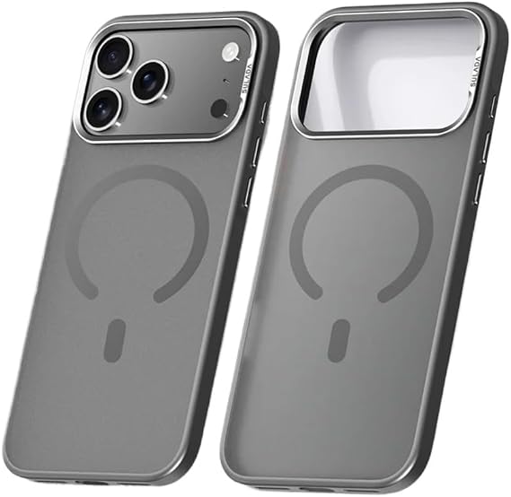 for iPhone 17 Pro Max Case, Compatible with MagSafe, Shockproof Military-Grade Protection, Magnetic Phone Case for iPhone 17 Pro Max, Classic Hybrid Case, Matted Translucent (Gray,iPhone 17)