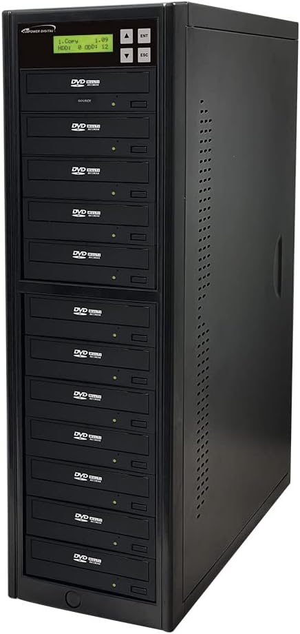 Vinpower Digital Standard Series 1 to 11 Target 24 x DVD CD Disc Duplicator Tower SATA Optical Drives - Black