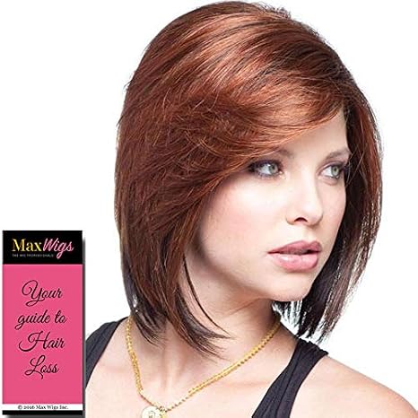 May Wig Color Sugar Cane Rooted - Noriko Wigs 9" Long Relaxed Bob Wispy Perimeter Swept Bangs Straight Avg Cap Rooted Colors Bundle MaxWigs Hairloss Booklet