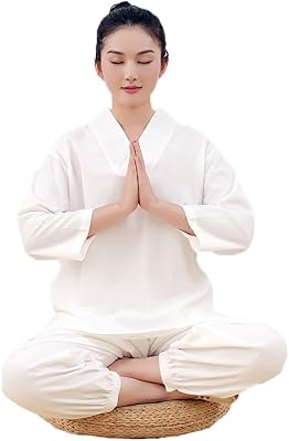 Womens Meditation Monk Outfit Comfortable Breathable Traditional Buddhist Practice Attire Mens Loose Prayer Clothing