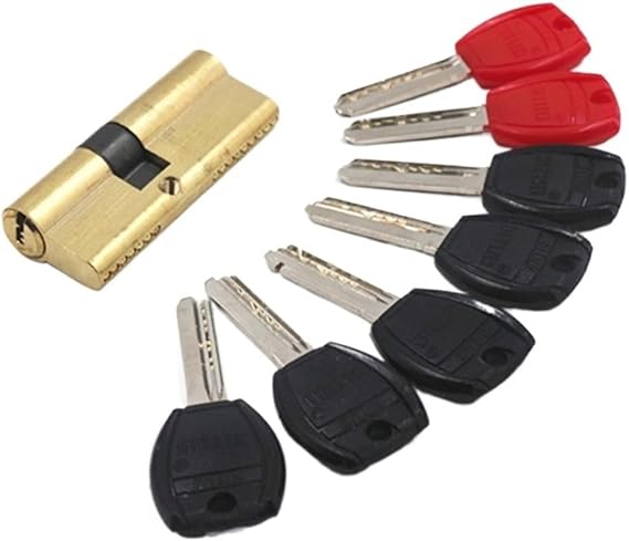 Euro Cylinder Lock,Euro Lock Cylinder, 65 70 80 90 95 100 110mm Lock Cylinder AB Key Anti-Theft Pure Brass Gate Door Lock Handle Bedroom Extended Door Barrel(105(52.5-52.5))