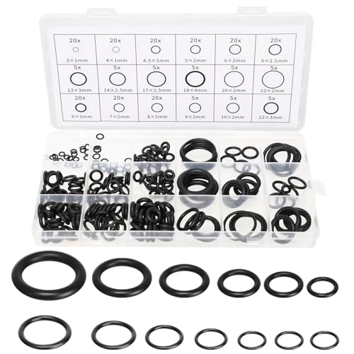 O Ring Assortment Kit 18 Sizes Rubber O Rings Assortment Rubber o Rings O-Ring Assortment Kit O-Rings for Automotive Car Repair Plumbing Faucet Air and Gas Connections 225 Pcs