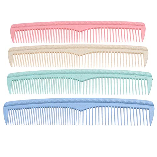 Kare & Kind Hair Combs Set - Colorful 4 pcs Durable Plastic Combs - 7.46 inches - Coarse and Fine Tooth - For Combing, Hairstyling, Trimming, Cutting - Home and Hair Salons - For Men, Women, Kids