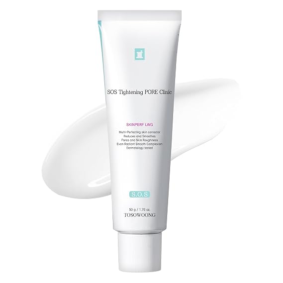 TOSOWOONG Pore Refiner Cream, AHA Pore Minimizer for Oily Skin, Dewy | Glycolic Acid, Lactic Acid, Oil Control, Texture Smoothing, Fine Lines, Exfoliating, Korean Skincare, 50g/1.76 oz