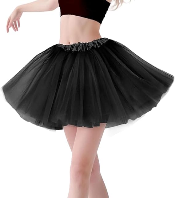 Tutu Skirts for Women 3 Layered Teens Puffy Elastic Tulle Short Skirts Running Skirts Rave Party Costume Bubble Skirt