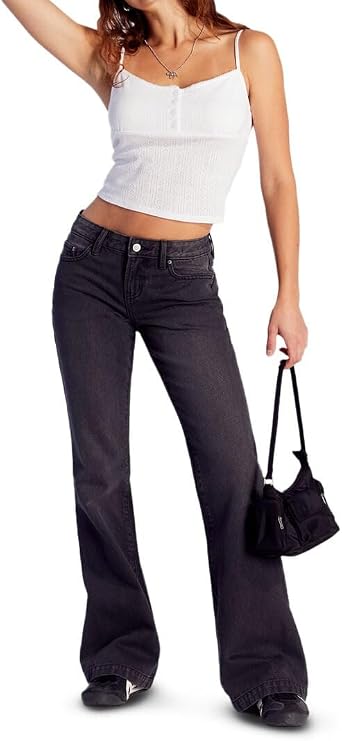 PacSun Women's Casey Low Rise Baggy Jeans Washed Black