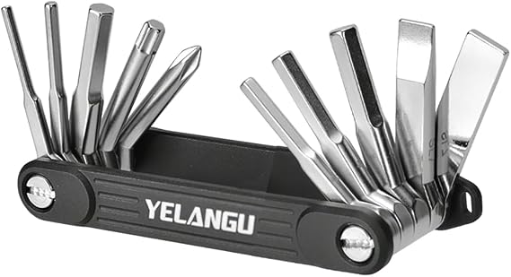 All in one Camera Multi Function Foldable Toolkit, Photography Keyring Small Folding Pocket Tool 3mm 4mm 5mm Allen Keys, Slotted Cross Head SL7 Phillips Screwdriver, 3/16 Wrench T25 Driver