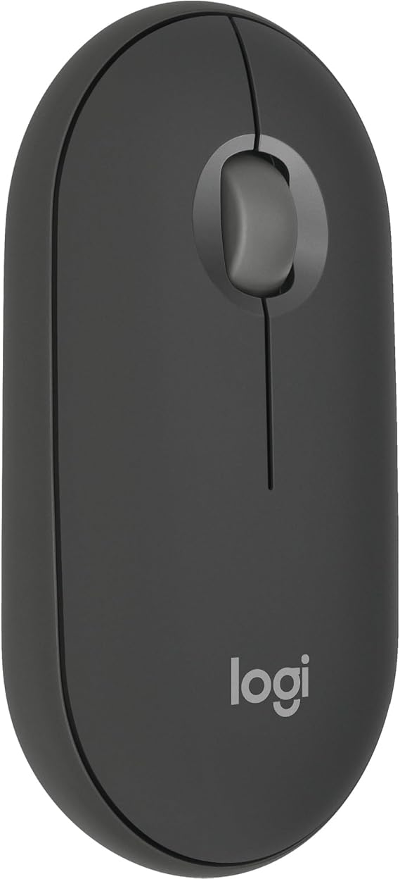 Logitech M350s Pebble Mouse 2 Slim Bluetooth Wireless Mouse, Portable, Lightweight, Customizable Key, Silent Click, Windows, macOS, iPadOS, Android, Chrome Operating Systems, Easy-Switch, Black
