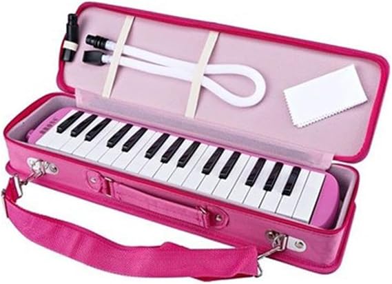 Pembe Melodika 32 Tuş Sert Çantalı Yedek Hortumlu 1 Adet Ticon 32 Tuşlu Melodika Çantalı,