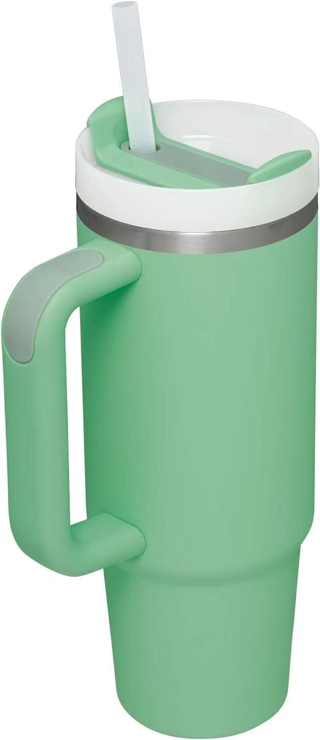 YOUEXPERT 30 oz Tumbler with Handle, Stanly Cup 30oz Stainless Steel Insulated Tumblers with Lid and Straw, 30 oz Travel Cup Sports Tumblers - Jade