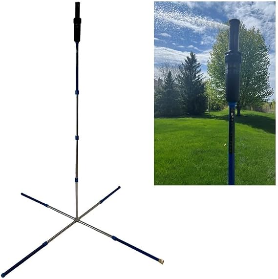 Keyfit Tools Aqua Grande Water Tower Sprinkler 9500+ Sqf Large Area Lawn Yard & Garden Sprinkler 6+ Foot Tall ~Highest Output Largest Area Covered Up to 110' Diameter Spray 8GPM Precision Rotor Head
