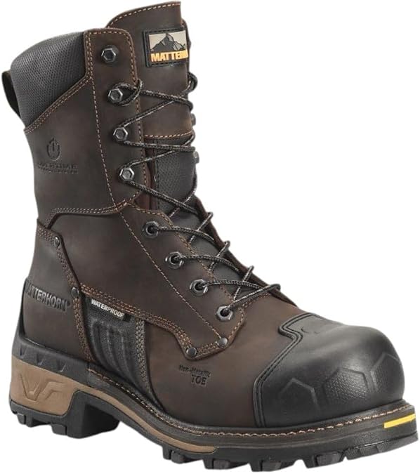 MATTERHORN Maximus 2.0 8" Composite Toe Waterproof Work Boot for Men - Durable, Comfortable, Slip-Resistant Outdoor Footwear