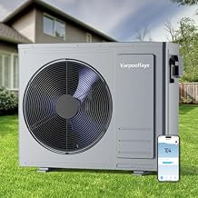 35100 BTU Pool Heat Pump Above Ground Pool Heater 10000 Gallon Electric Pool Heater For Inground Pool 220V WiFi Control Schedule