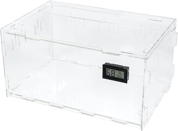 BETAZOOER Acrylic Reptile Terrarium Breeding Tank Enclosure 11.4"x7.7"x5.9"