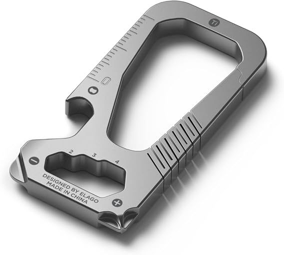 elago Multi-tool Titanium EDC Carabiner Keychain with Screwdriver
